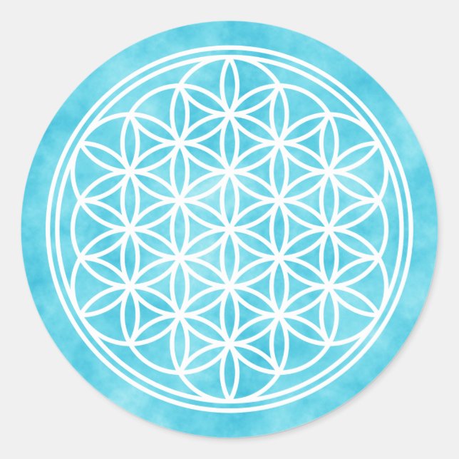 Sticker Rond FLEURS DE VIE - Symbole de géométrie sacrée plan 2 (Devant)