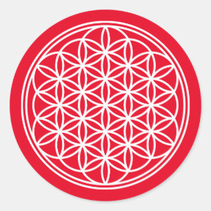 Sticker Rond FLEURS DE VIE - Symbole de géométrie sacrée plan 2