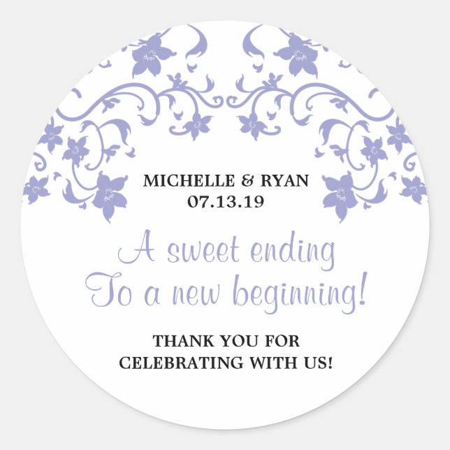 Sticker Rond Fleurs d'été Lavender - L'amour est doux (Devant)