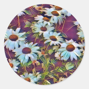 STICKER ROND FLEURS DU JOUR