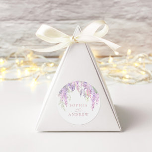 Sticker Rond Fleurs Élégantes de glycine violette