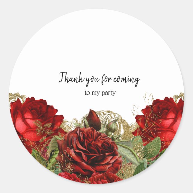 Sticker Rond Fleurs glam chic modernes pour toutes les occasion (Devant)