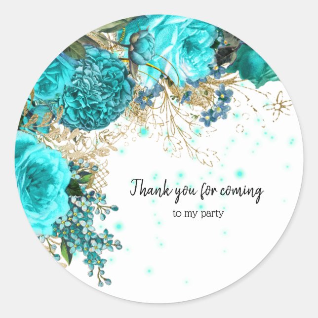 Sticker Rond Fleurs glam chic modernes pour toutes les occasion (Devant)