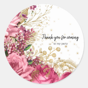 Sticker Rond Fleurs glam chic modernes pour toutes les occasion