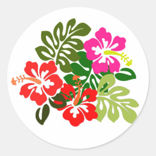 Sticker Rond Fleurs pour Hawaii Admissions Day - Hawaii Day