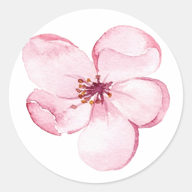 Sticker Rond Fleurs roses (Devant)