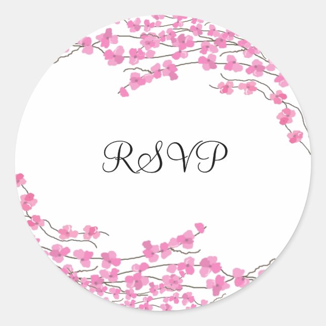 Sticker Rond Fleurs roses RSVP (Devant)