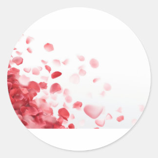 Sticker Rond fleurs rouges