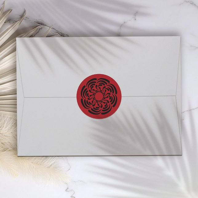 Sticker Rond Fleurs rouges gras (Créateur téléchargé)