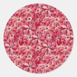 Sticker Rond Fleurs rouges modernes aquarelle motif floral
