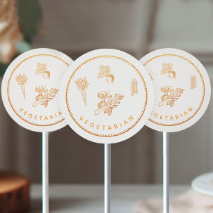 Sticker Rond Fleurs sauvages Chic rustique Choix de repas végét