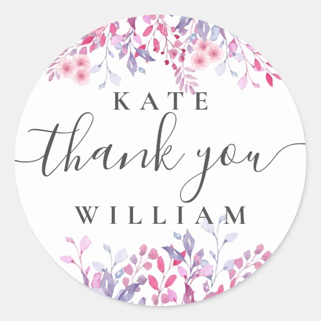 Sticker Rond Fleurs sauvages du pays pourpre (Devant)