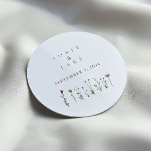 Sticker Rond fleurs sauvages mariages