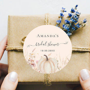 Sticker Rond Fleurs sauvages pêche automne pêche citrouille ent