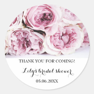 Sticker Rond Fleurs Vintage Remerciements Enterrement de Vie de