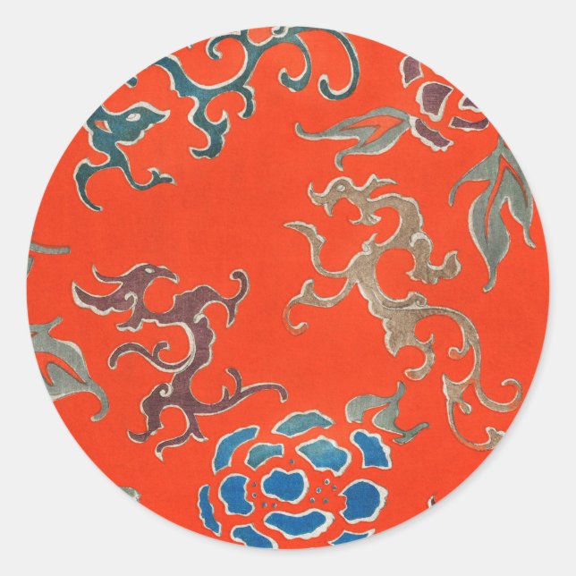 Sticker Rond Fleurs vintages (Devant)