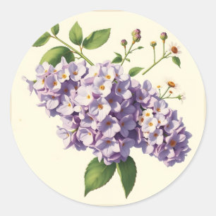 Sticker Rond Fleurs vintages de Lilac et de Chamomille