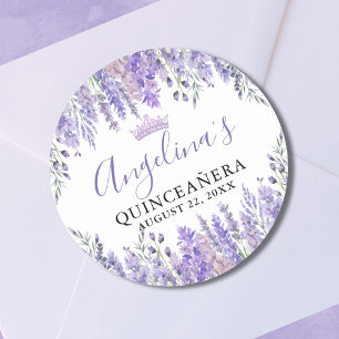 Sticker Rond Fleurs violettes pour Quinceañera