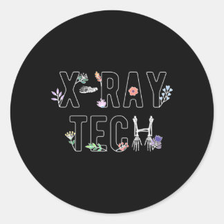 Sticker Rond Fleurs X-Ray Tech Technologue X-Ray Tech