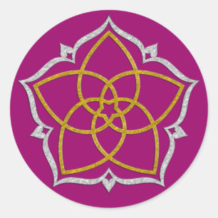 Sticker Rond FLEUVE DE VENUS / Vénusblume Lotus GOLD SILVER