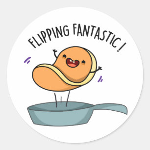 Sticker Rond Fliastic Funny Pancake Pun