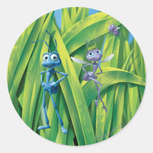 Sticker Rond Flik, Dot et Princess Atta