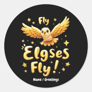 Sticker Rond Flly Elgses Fly Inspiration Aigle Art