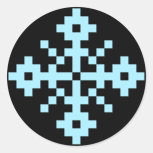 Sticker Rond Flocon de neige