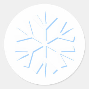 Sticker Rond Flocon de neige, blanc