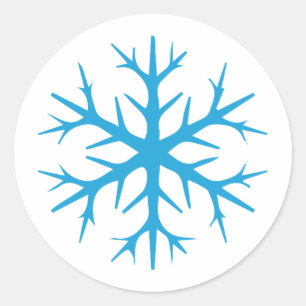 Sticker Rond Flocon de neige congelé Motif Flocon de neige Floc