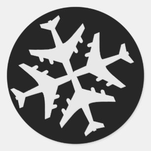 Sticker Rond Flocon de neige d'avion
