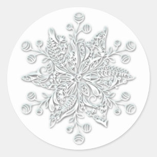 Sticker Rond Flocon de neige de Noël élégant