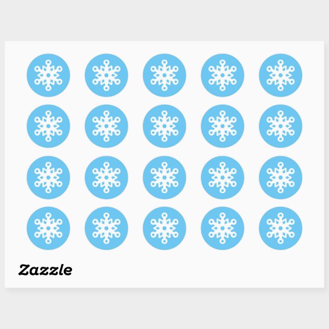 Sticker Rond Flocon de neige mignon (Feuille)
