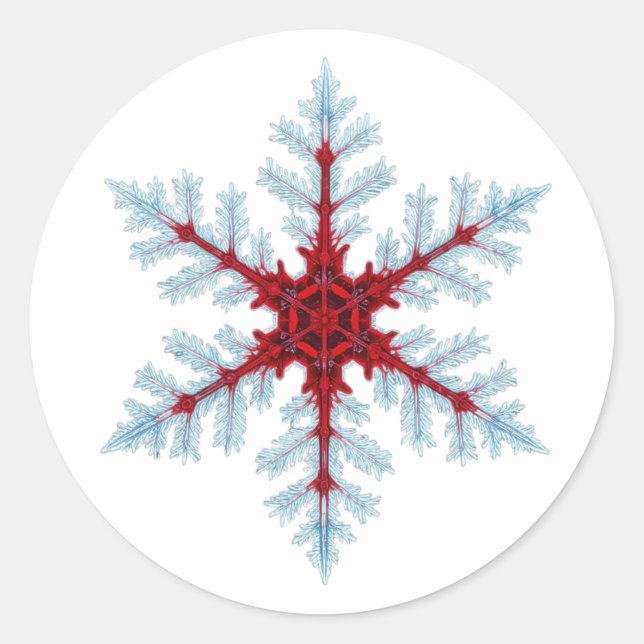 Sticker Rond Flocon de neige - Rouge sang (Devant)