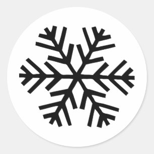 Sticker Rond flocon noir