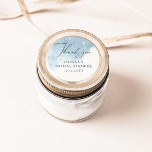 Sticker Rond Flocons de neige bleus 