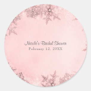 Sticker Rond Flocons de neige de pays des merveilles d'hiver Ro