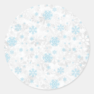 Sticker Rond Flocons de Noël/hiver