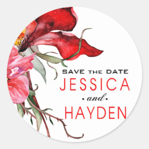 Sticker Rond Flora Botanica Bold Aquarelle Fleurs