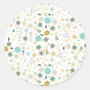 Sticker Rond Floral