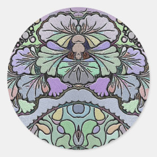 Sticker Rond Floral abstrait pansement motif en mosaïque