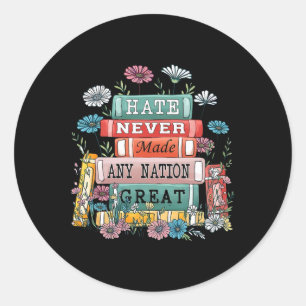 Sticker Rond Floral Books Flower Anti Trump Democrat President