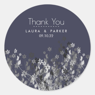 Sticker Rond Floral Chic Girly Mariage de Merci Personnaliser