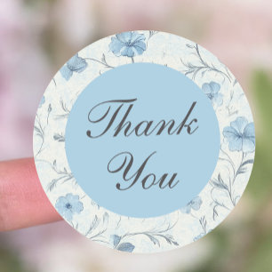 Sticker Rond Floral Country Garden Merci de mariage élégant
