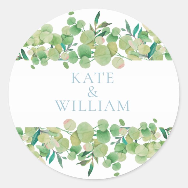 Sticker Rond Floral d'Eucalyptus (Devant)