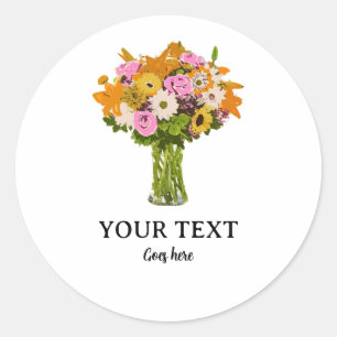Sticker Rond Floral Florist