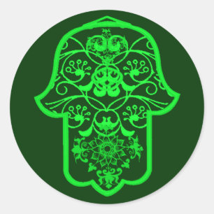 Sticker Rond Floral Hamsa