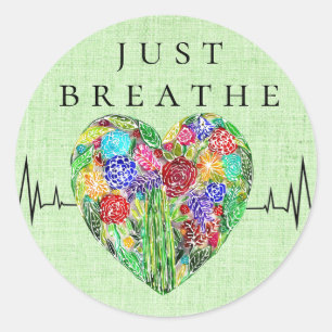 Sticker Rond Floral Heartbeat Respire 