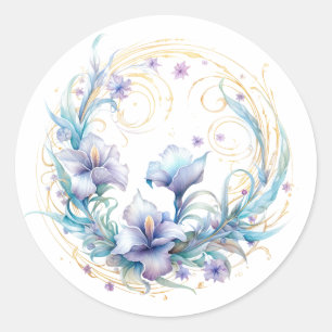 Sticker Rond Floral Iris