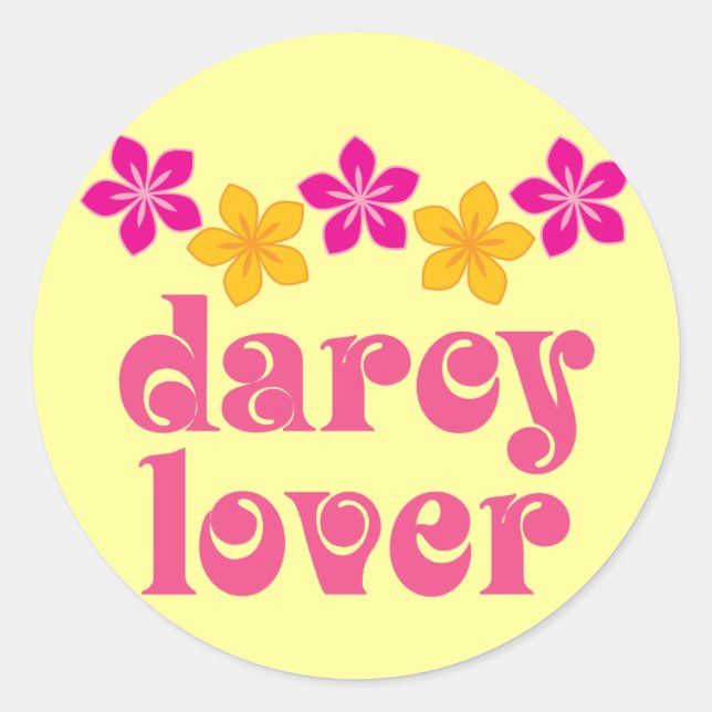 Sticker Rond Floral Jane Austen Darcy Lover Don (Devant)